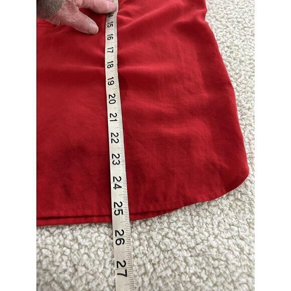 LOFT Long Sleeve Henley Utility Blouse Top Red Womens Size S - Picture 7 of 7